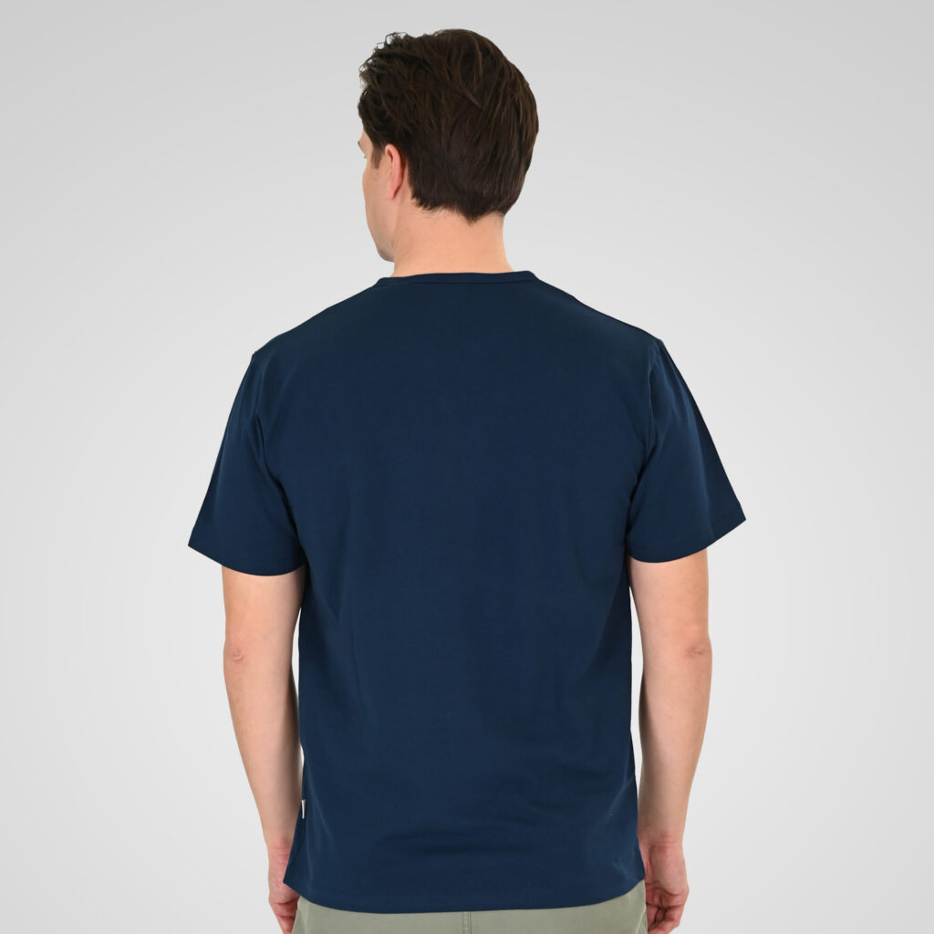 261TS-9139 T-SHIRT HENLEY V-NECK WITH BUTTONS DK BLUE