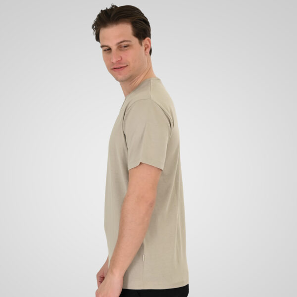 261TS-9139 T-SHIRT HENLEY V-NECK WITH BUTTONS STONE BEIGE
