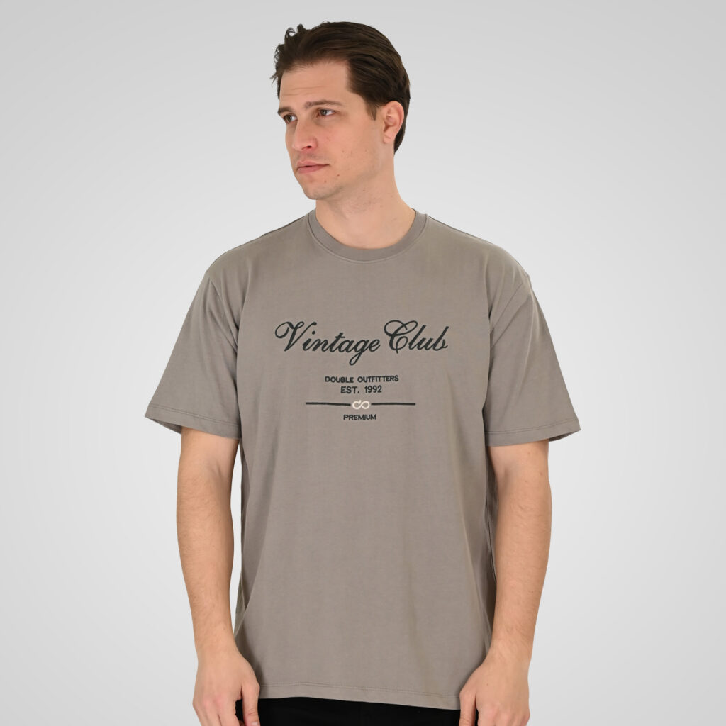 261TS-9140 T-SHIRT WITH EMBROIDERY (HEAVY JERSEY) (RELAXED FIT) LT GREY