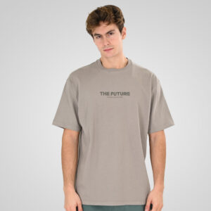 261TS-9141 T-SHIRT WITH EMBOSSED HIGH DENSITY PRINT (HEAVY JERSEY) (RELAXED FIT) LT GREY - Image 1