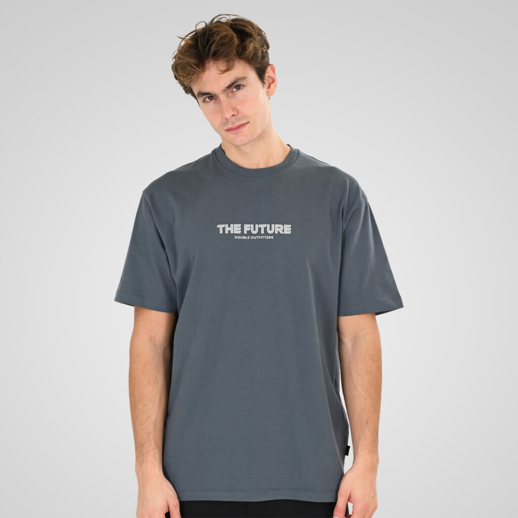 261TS-9141 T-SHIRT WITH EMBOSSED HIGH DENSITY PRINT (HEAVY JERSEY) (RELAXED FIT) STORM BLUE