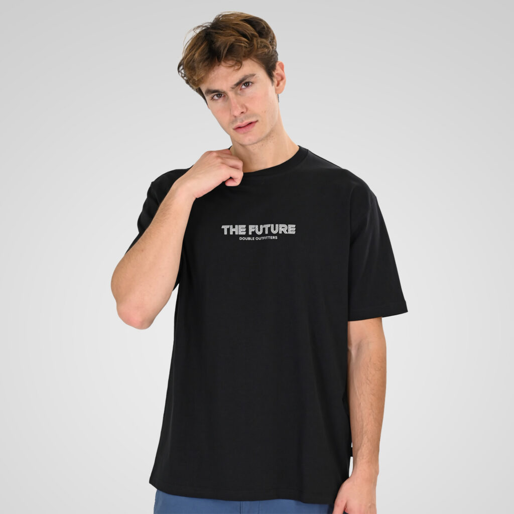 261TS-9141 T-SHIRT WITH EMBOSSED HIGH DENSITY PRINT (HEAVY JERSEY) (RELAXED FIT) BLACK
