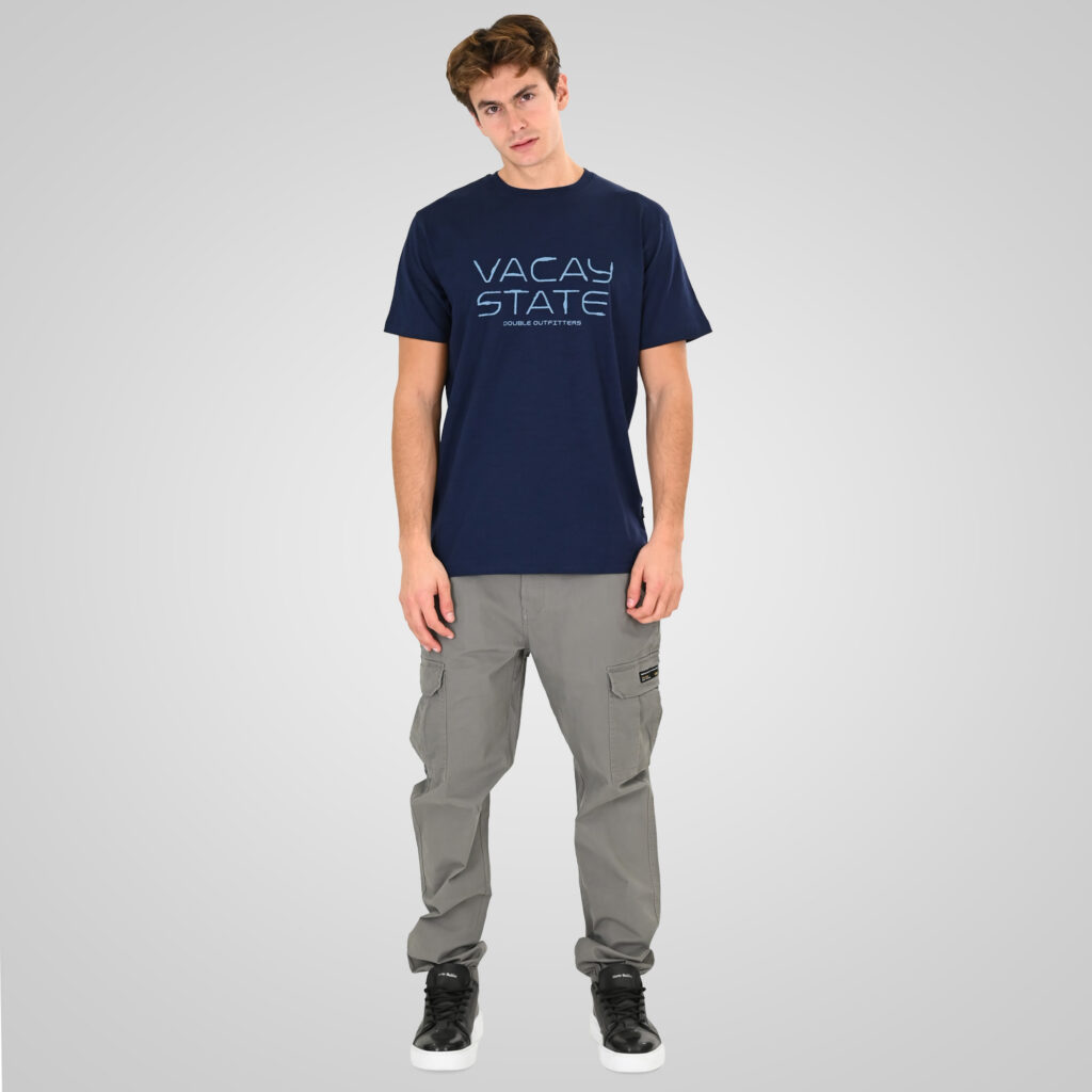 261TS-9142 FLAMA T-SHIRT WITH SINGLE PRESSED PRINT DK BLUE