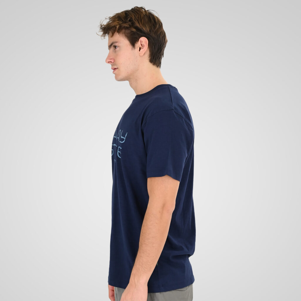 261TS-9142 FLAMA T-SHIRT WITH SINGLE PRESSED PRINT DK BLUE
