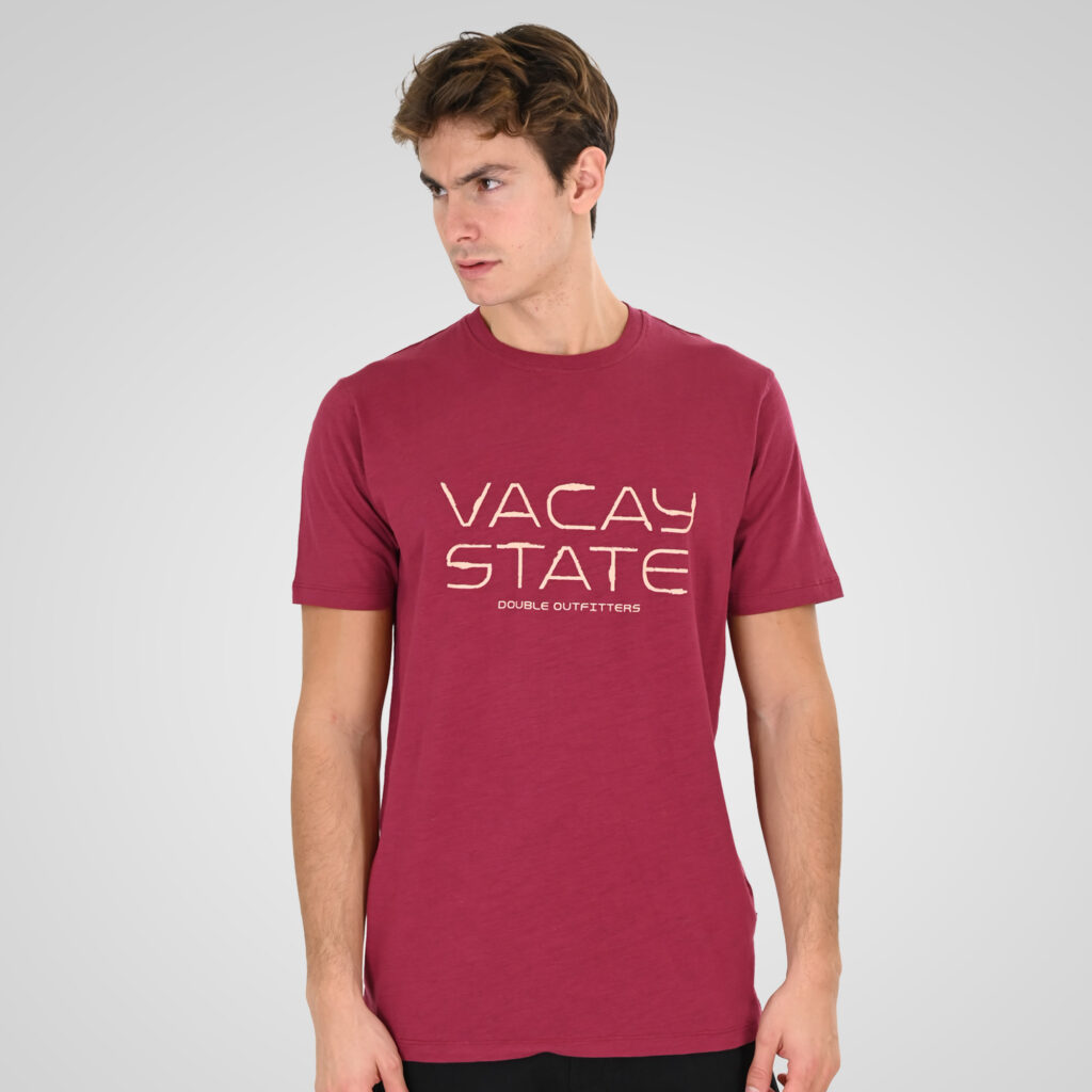 261TS-9142 FLAMA T-SHIRT WITH SINGLE PRESSED PRINT CRANBERRY