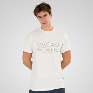 261TS-9142 FLAMA T-SHIRT WITH SINGLE PRESSED PRINT WHITE - Image 1