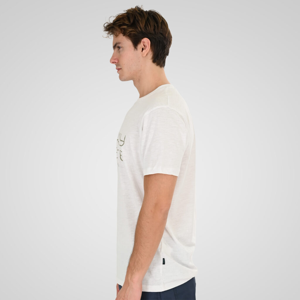 261TS-9142 FLAMA T-SHIRT WITH SINGLE PRESSED PRINT WHITE