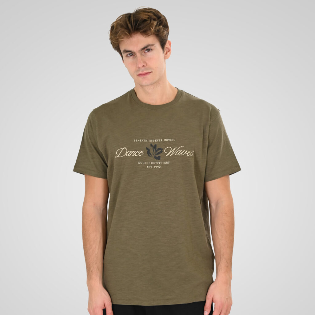 261TS-9144 FLAMA T-SHIRT WITH SINGLE PRESSED PRINT KHAKI