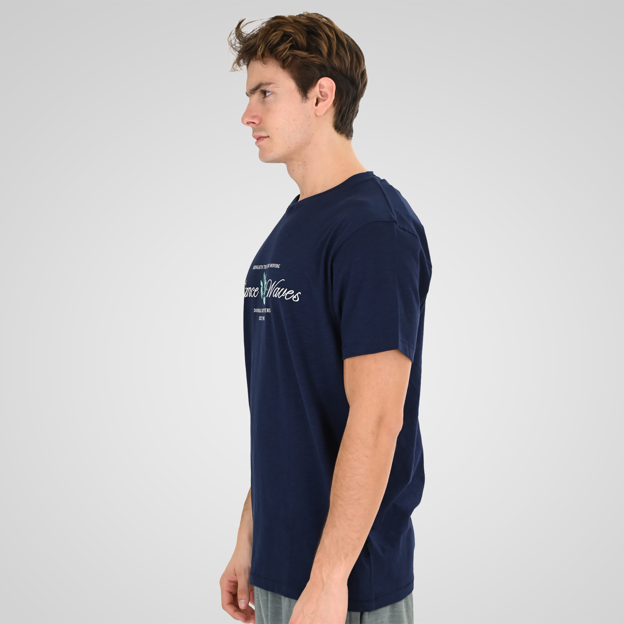261TS-9144 FLAMA T-SHIRT WITH SINGLE PRESSED PRINT DK BLUE - Image 3