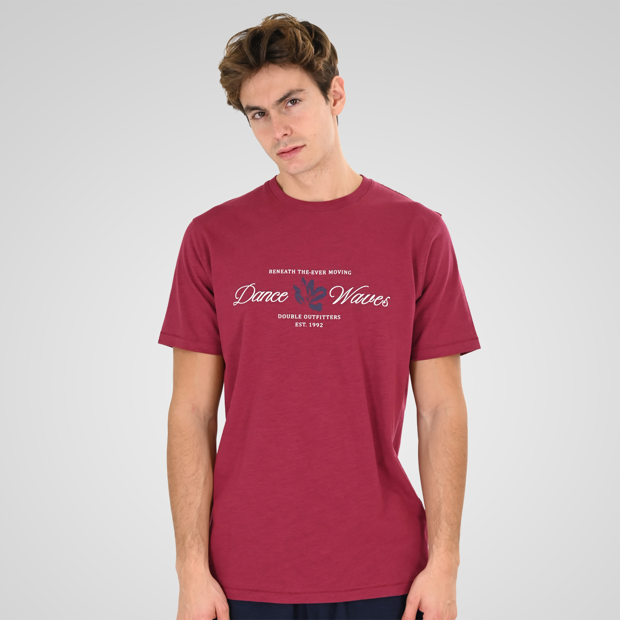 261TS-9144 FLAMA T-SHIRT WITH SINGLE PRESSED PRINT CRANBERRY - Image 1