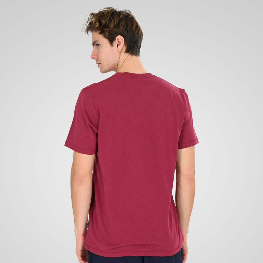 261TS-9144 FLAMA T-SHIRT WITH SINGLE PRESSED PRINT CRANBERRY