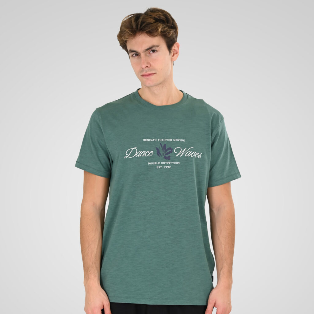 261TS-9144 FLAMA T-SHIRT WITH SINGLE PRESSED PRINT LEAF GREEN
