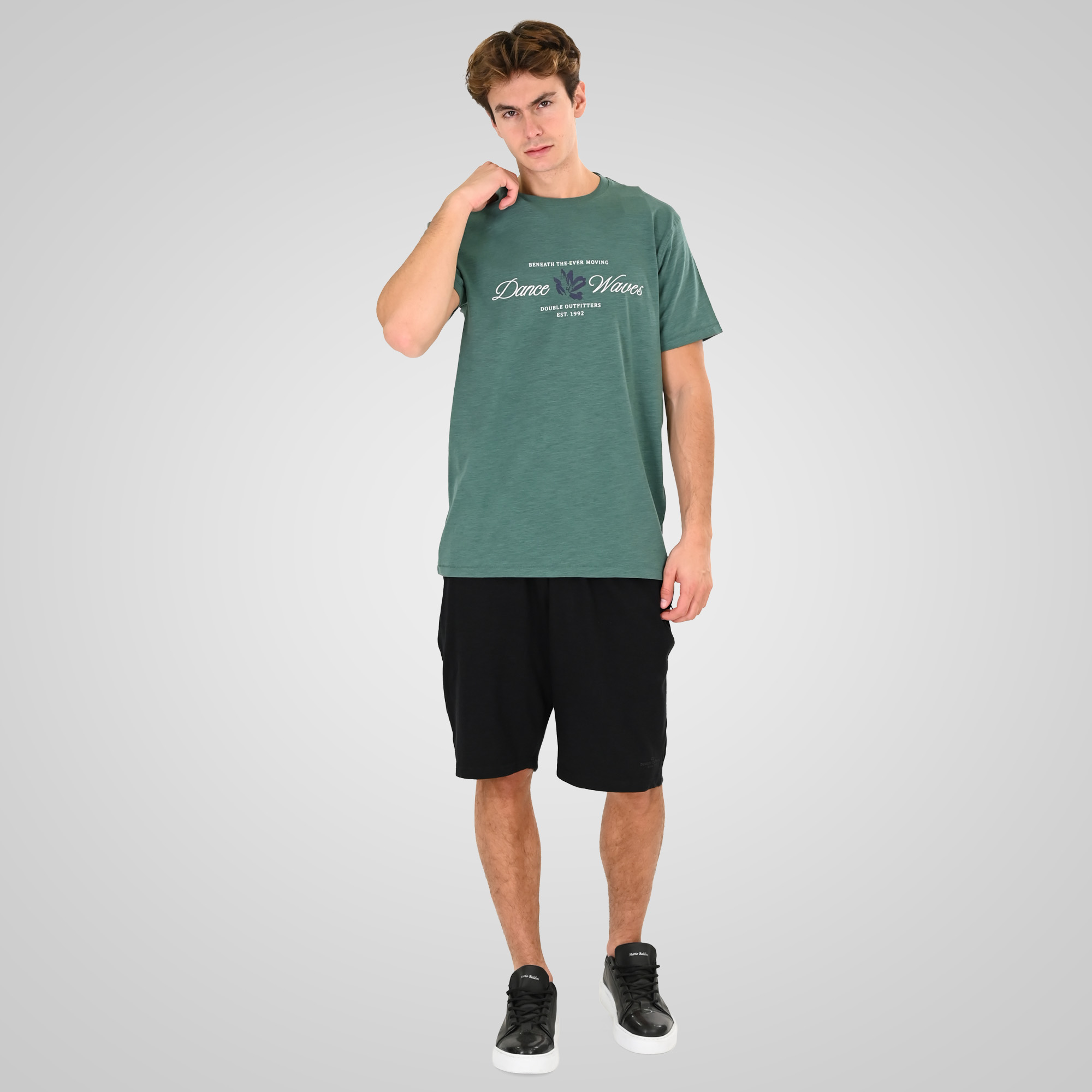 261TS-9144 FLAMA T-SHIRT WITH SINGLE PRESSED PRINT LEAF GREEN - Image 2