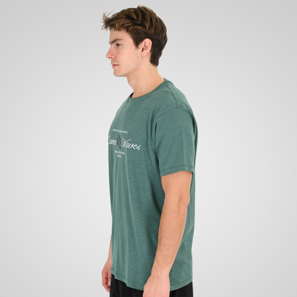 261TS-9144 FLAMA T-SHIRT WITH SINGLE PRESSED PRINT LEAF GREEN