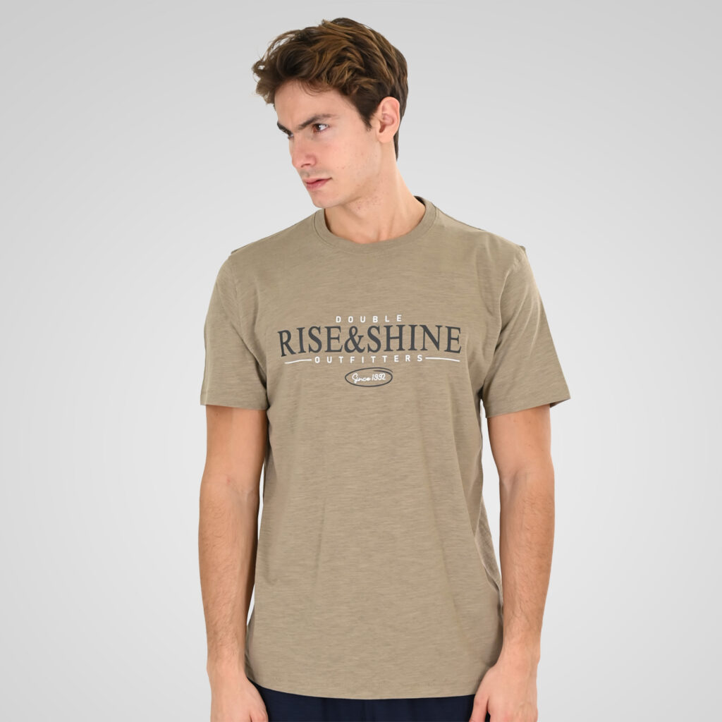 261TS-9145 FLAMA T-SHIRT WITH SINGLE PRESSED PRINT TAUPE