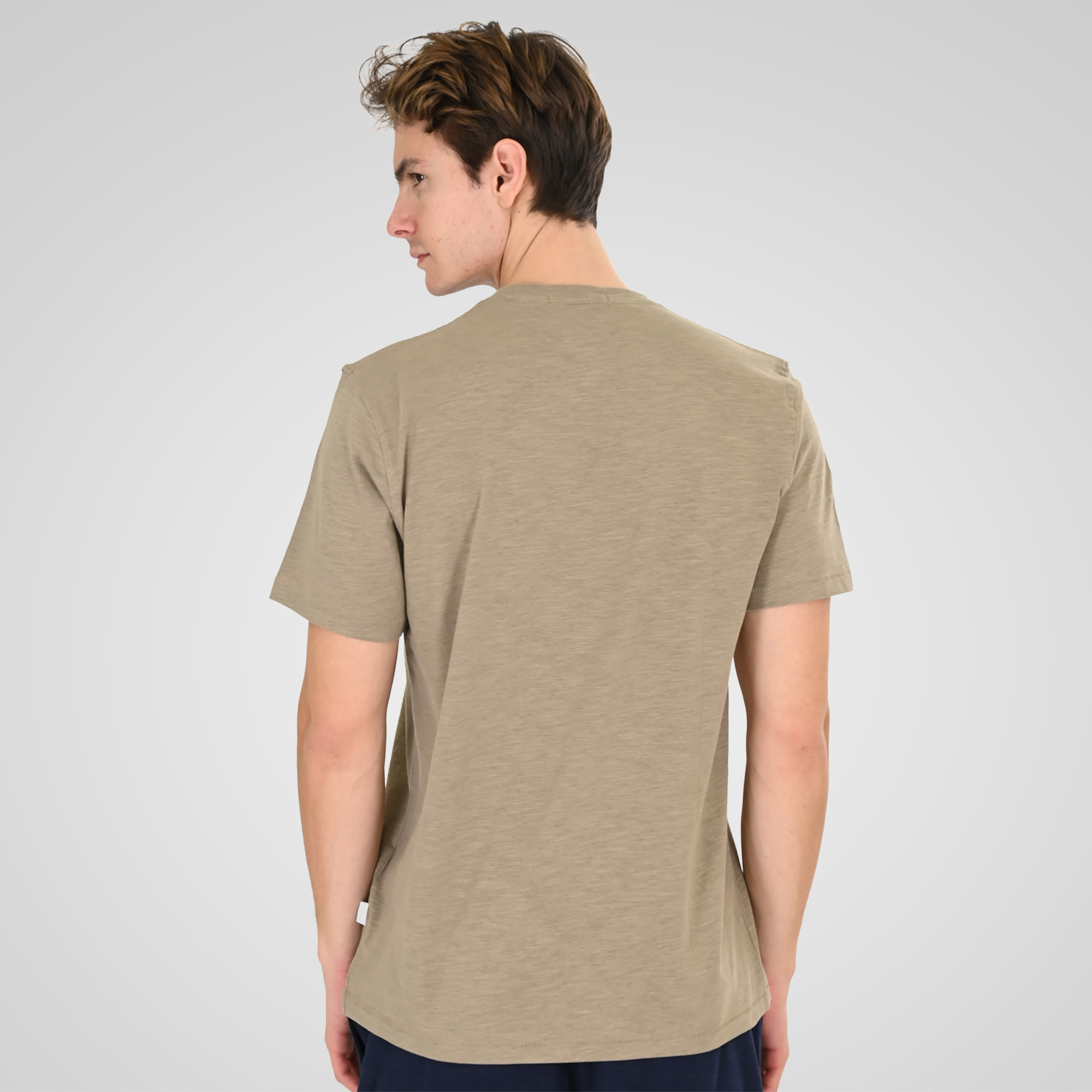 261TS-9145 FLAMA T-SHIRT WITH SINGLE PRESSED PRINT TAUPE - Image 4