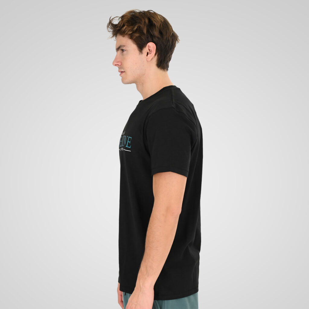 261TS-9145 FLAMA T-SHIRT WITH SINGLE PRESSED PRINT BLACK