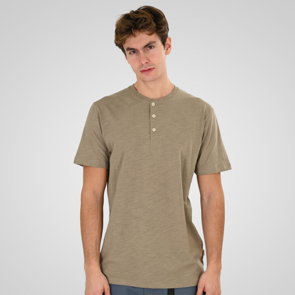 261TS-9146 FLAMA T-SHIRT HENLEY TAUPE