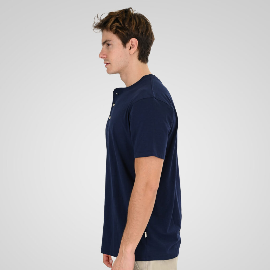 261TS-9146 FLAMA T-SHIRT HENLEY DK BLUE