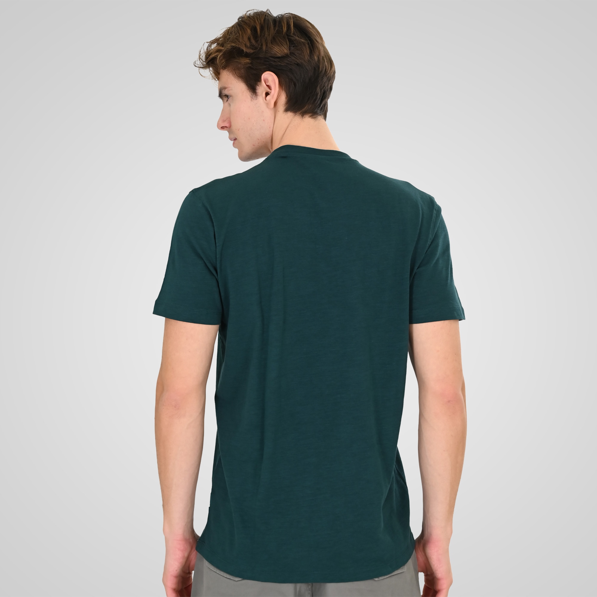 261TS-9146 FLAMA T-SHIRT HENLEY DEEP GREEN - Image 4