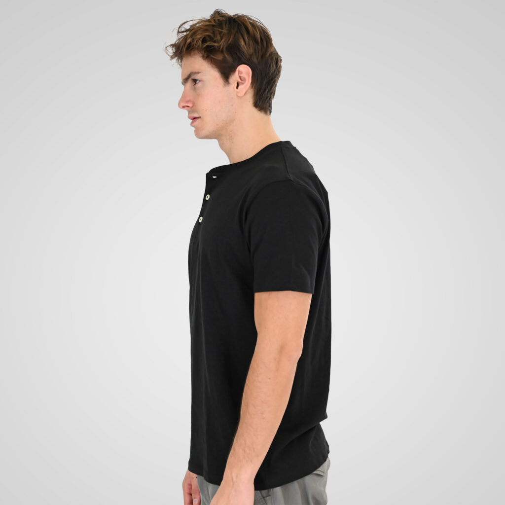 261TS-9146 FLAMA T-SHIRT HENLEY BLACK