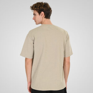 261TS-9151 T-SHIRTS WITH HIGH DENSITY PRINT IN SPECIAL FABRIC (WAFFLE FABRIC) (RELAXED FIT) STONE BEIGE - Image 4