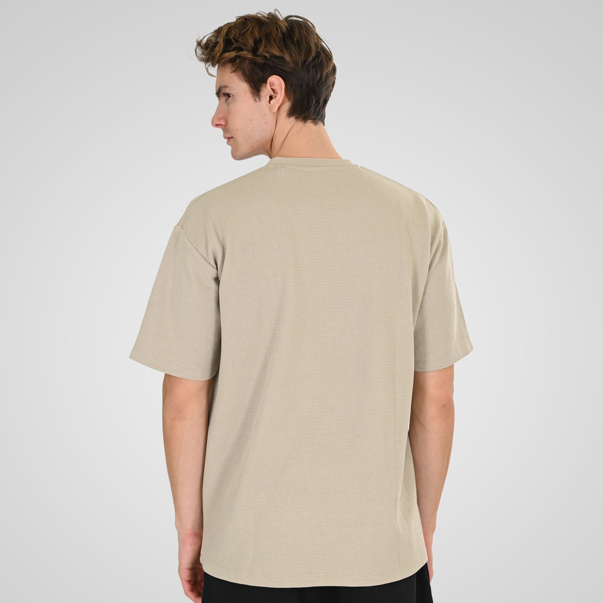 261TS-9151 T-SHIRTS WITH HIGH DENSITY PRINT IN SPECIAL FABRIC (WAFFLE FABRIC) (RELAXED FIT) STONE BEIGE - Image 4