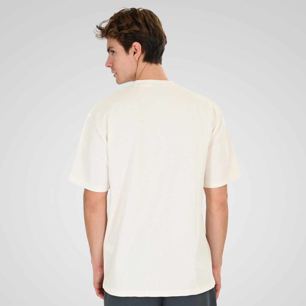 261TS-9151 T-SHIRTS WITH HIGH DENSITY PRINT IN SPECIAL FABRIC (WAFFLE FABRIC) (RELAXED FIT) OFF WHITE