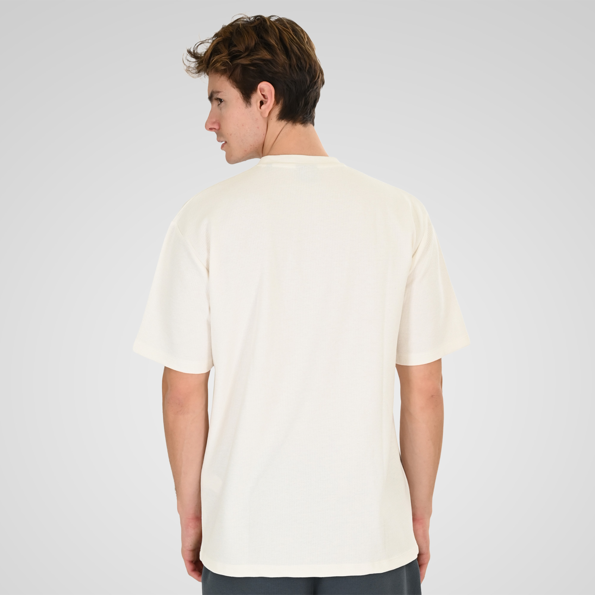 261TS-9151 T-SHIRTS WITH HIGH DENSITY PRINT IN SPECIAL FABRIC (WAFFLE FABRIC) (RELAXED FIT) OFF WHITE - Image 3
