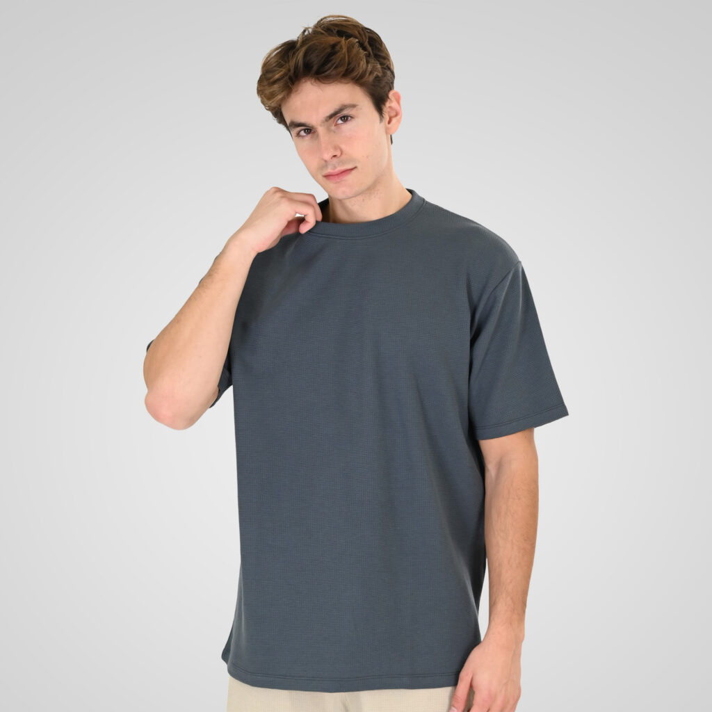 261TS-9151 T-SHIRTS WITH HIGH DENSITY PRINT IN SPECIAL FABRIC (WAFFLE FABRIC) (RELAXED FIT) ANTHRACITE