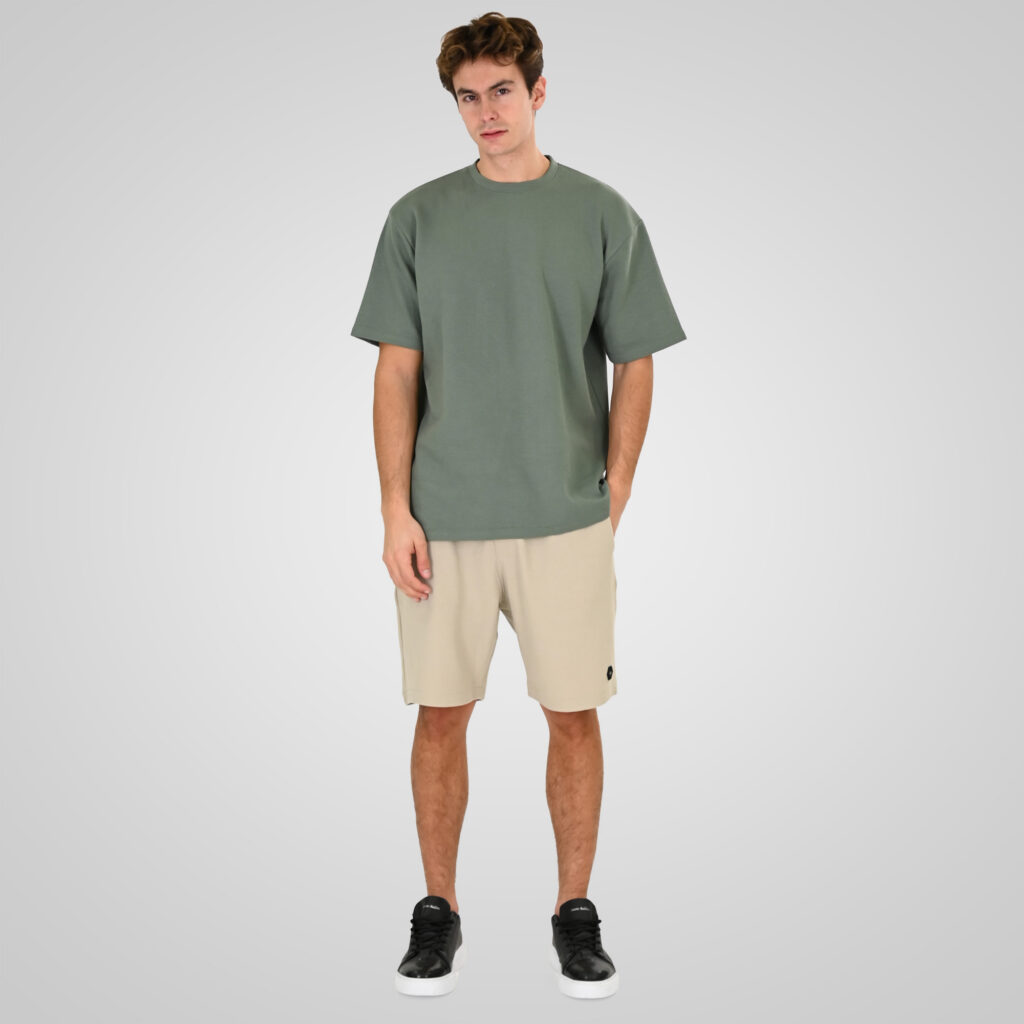 261TS-9151 T-SHIRTS WITH HIGH DENSITY PRINT IN SPECIAL FABRIC (WAFFLE FABRIC) (RELAXED FIT) SAGE GREEN