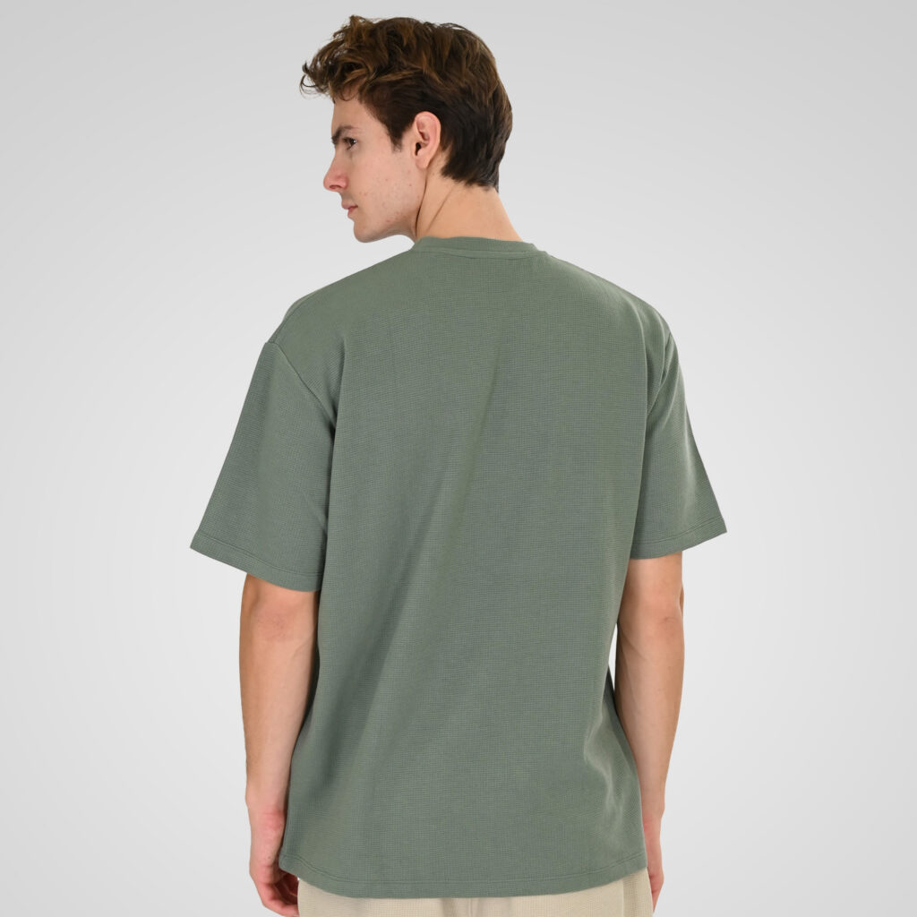 261TS-9151 T-SHIRTS WITH HIGH DENSITY PRINT IN SPECIAL FABRIC (WAFFLE FABRIC) (RELAXED FIT) SAGE GREEN