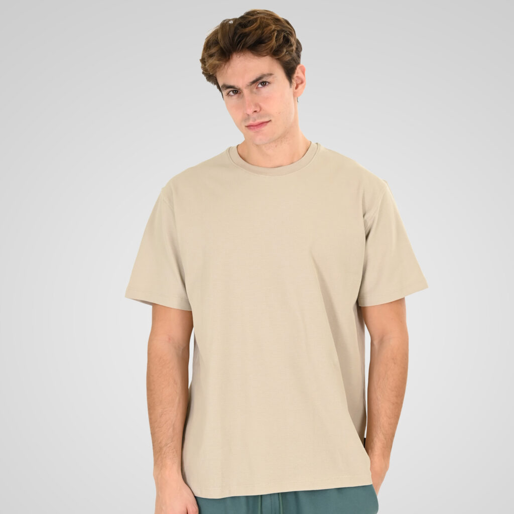 261TS-9152 T-SHIRT WITH THIN HIGH DENSITY PRINT IN SPECIAL FABRIC (PIQUE FABRIC) CREAM