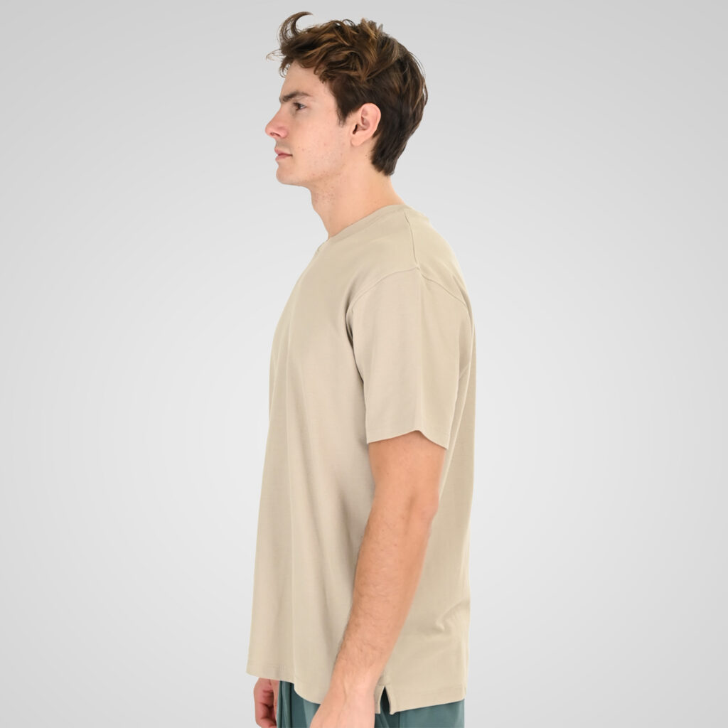 261TS-9152 T-SHIRT WITH THIN HIGH DENSITY PRINT IN SPECIAL FABRIC (PIQUE FABRIC) CREAM