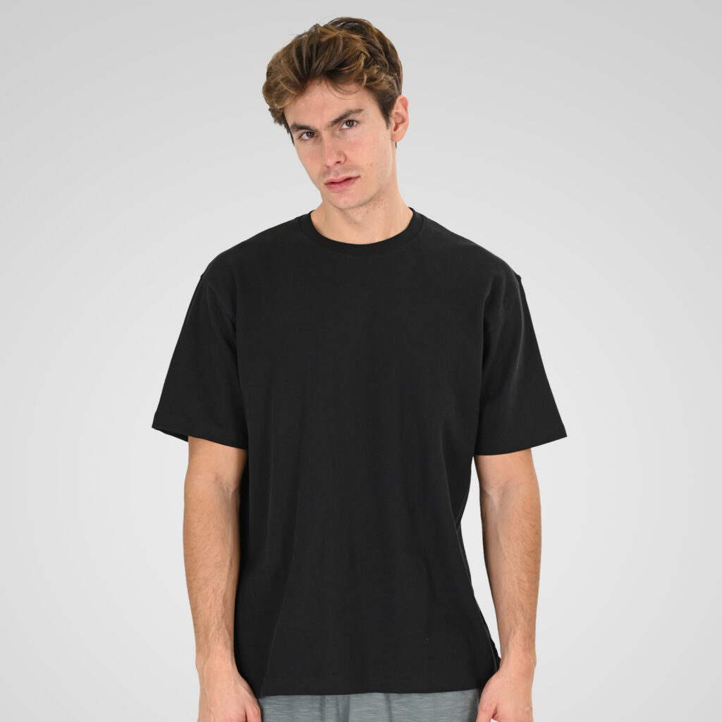 261TS-9152 T-SHIRT WITH THIN HIGH DENSITY PRINT IN SPECIAL FABRIC (PIQUE FABRIC) BLACK