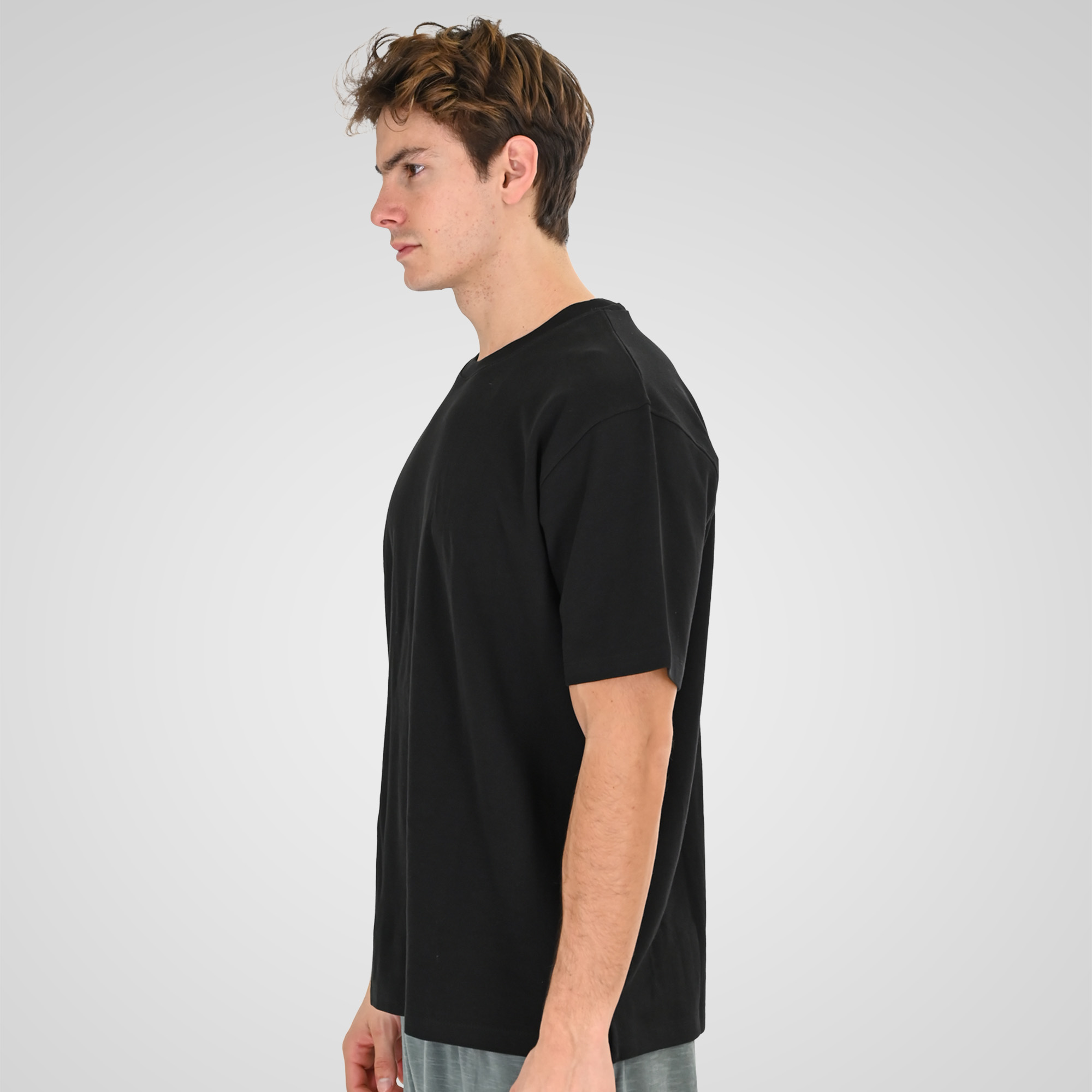 261TS-9152 T-SHIRT WITH THIN HIGH DENSITY PRINT IN SPECIAL FABRIC (PIQUE FABRIC) BLACK - Image 3