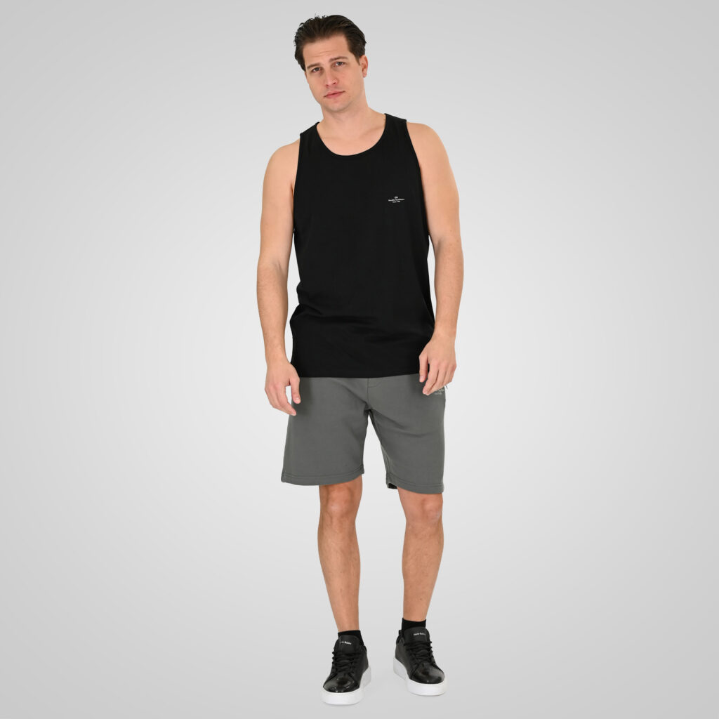 261TSL-9134 SLEEVELESS T-SHIRT WITH HIGH DENSITY PRINT BLACK