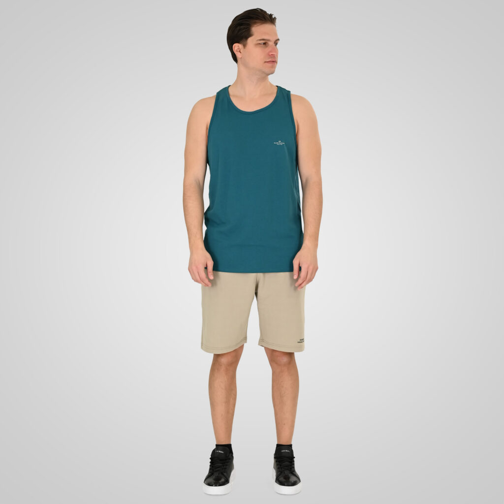 261TSL-9134 SLEEVELESS T-SHIRT WITH HIGH DENSITY PRINT JUNGLE GREEN