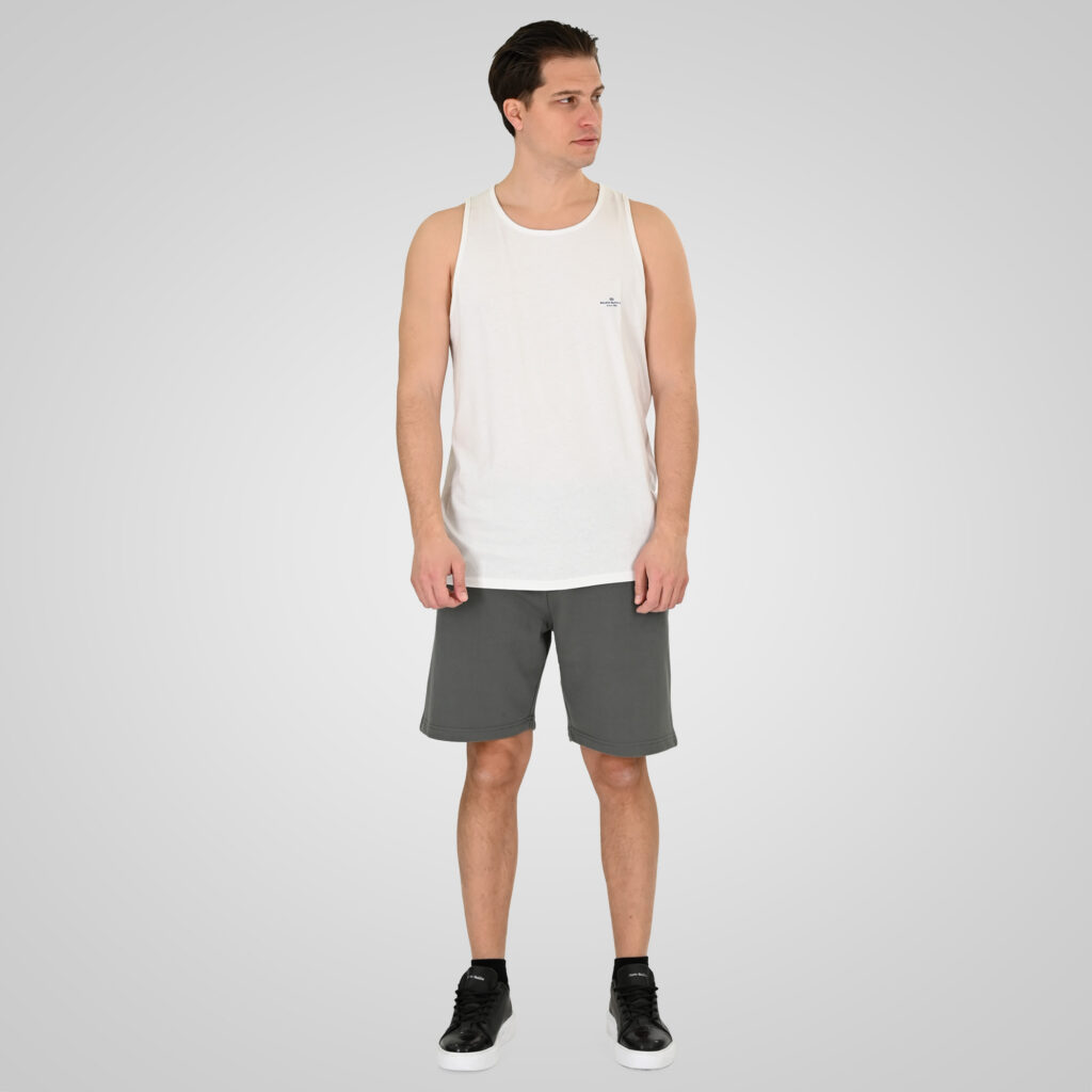261TSL-9134 SLEEVELESS T-SHIRT WITH HIGH DENSITY PRINT WHITE