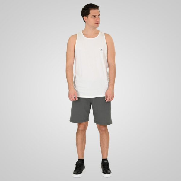 261TSL-9134 SLEEVELESS T-SHIRT WITH HIGH DENSITY PRINT WHITE