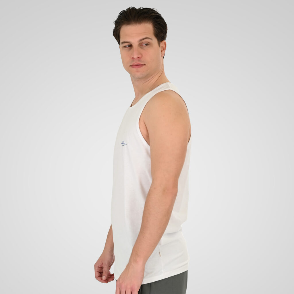 261TSL-9134 SLEEVELESS T-SHIRT WITH HIGH DENSITY PRINT WHITE