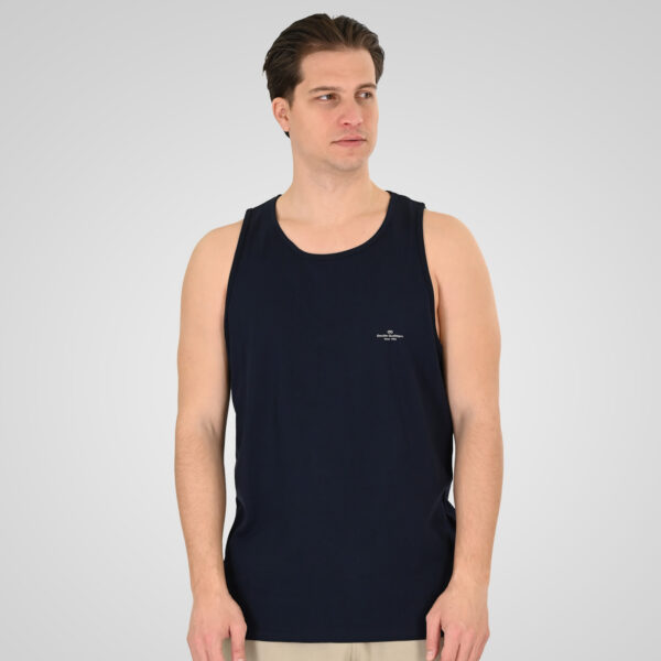 261TSL-9134 SLEEVELESS T-SHIRT WITH HIGH DENSITY PRINT NAVY