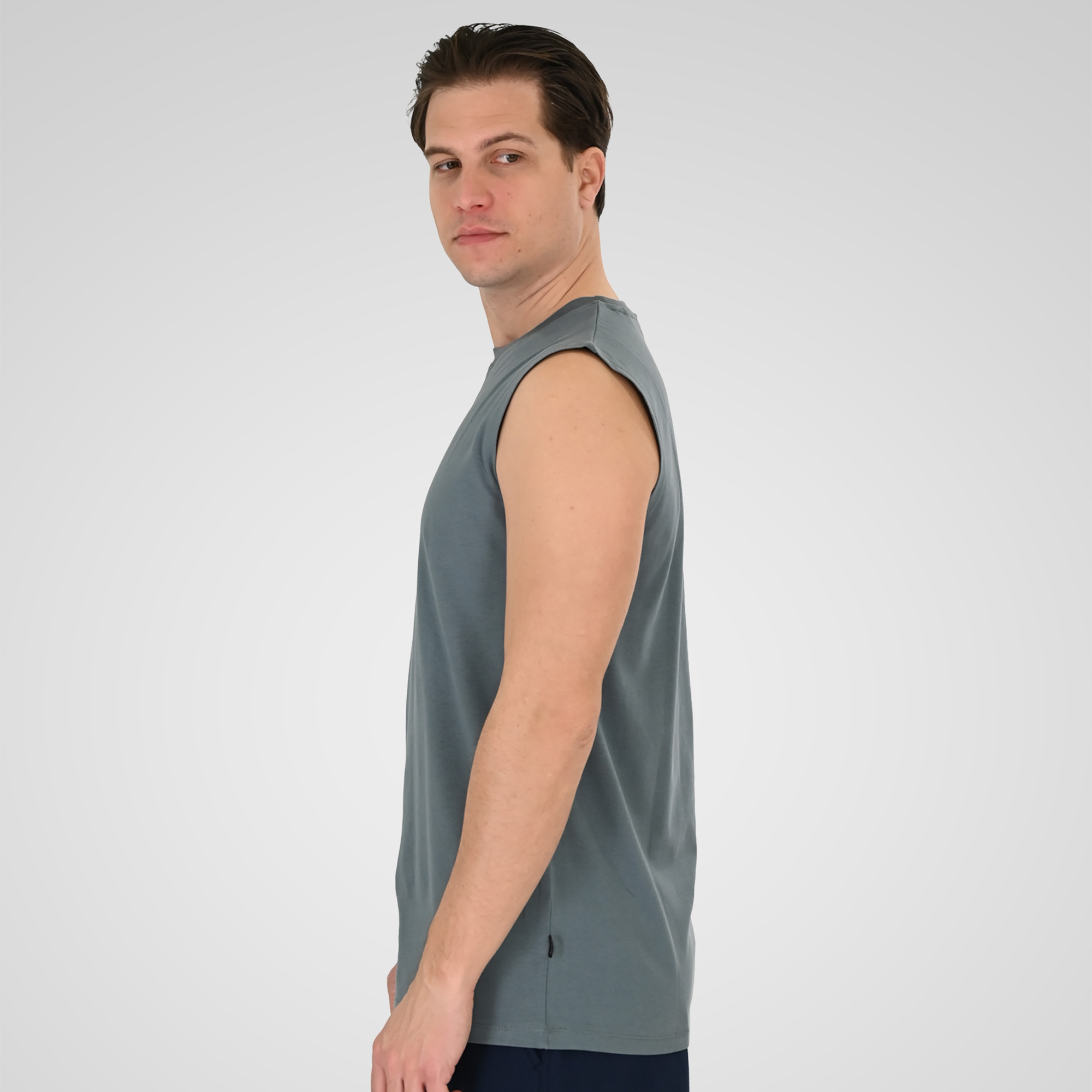 261TSL-9136 SLEEVELESS T-SHIRT STEEL BLUE - Image 3