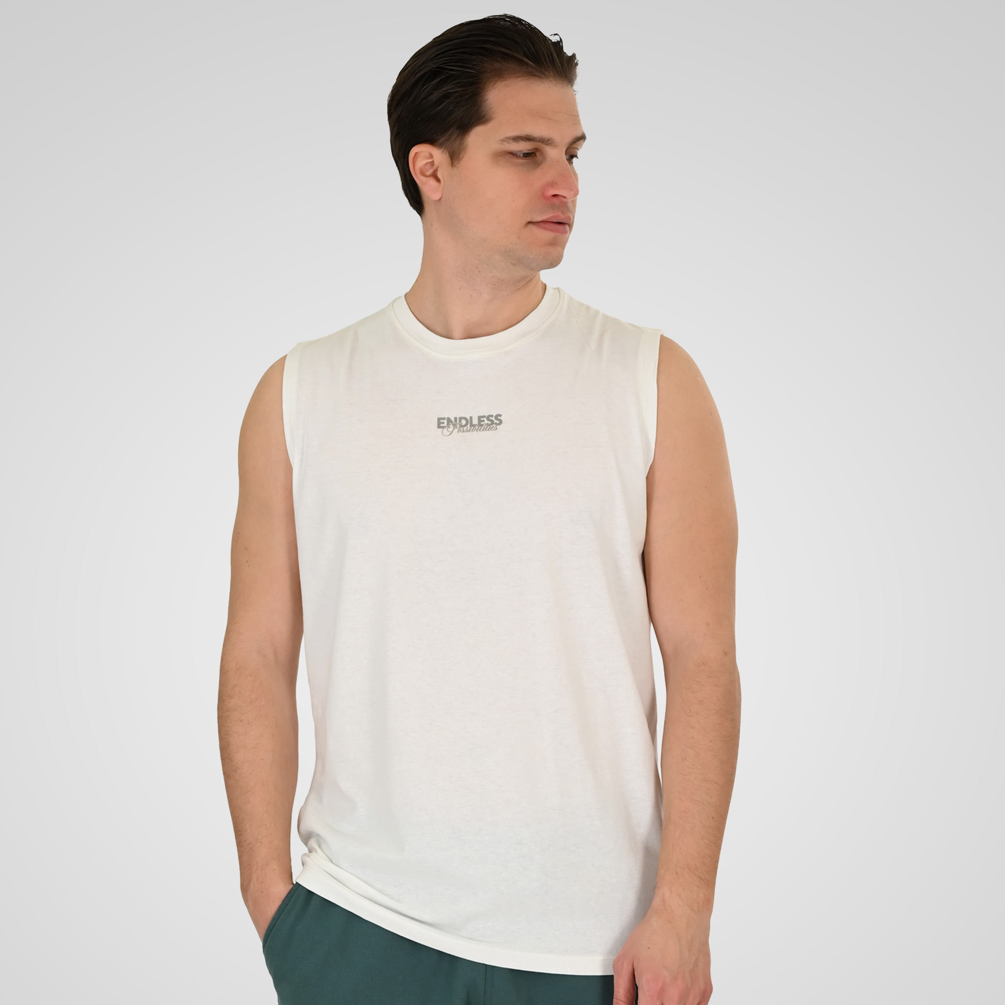 261TSL-9136 SLEEVELESS T-SHIRT OFF WHITE - Image 1