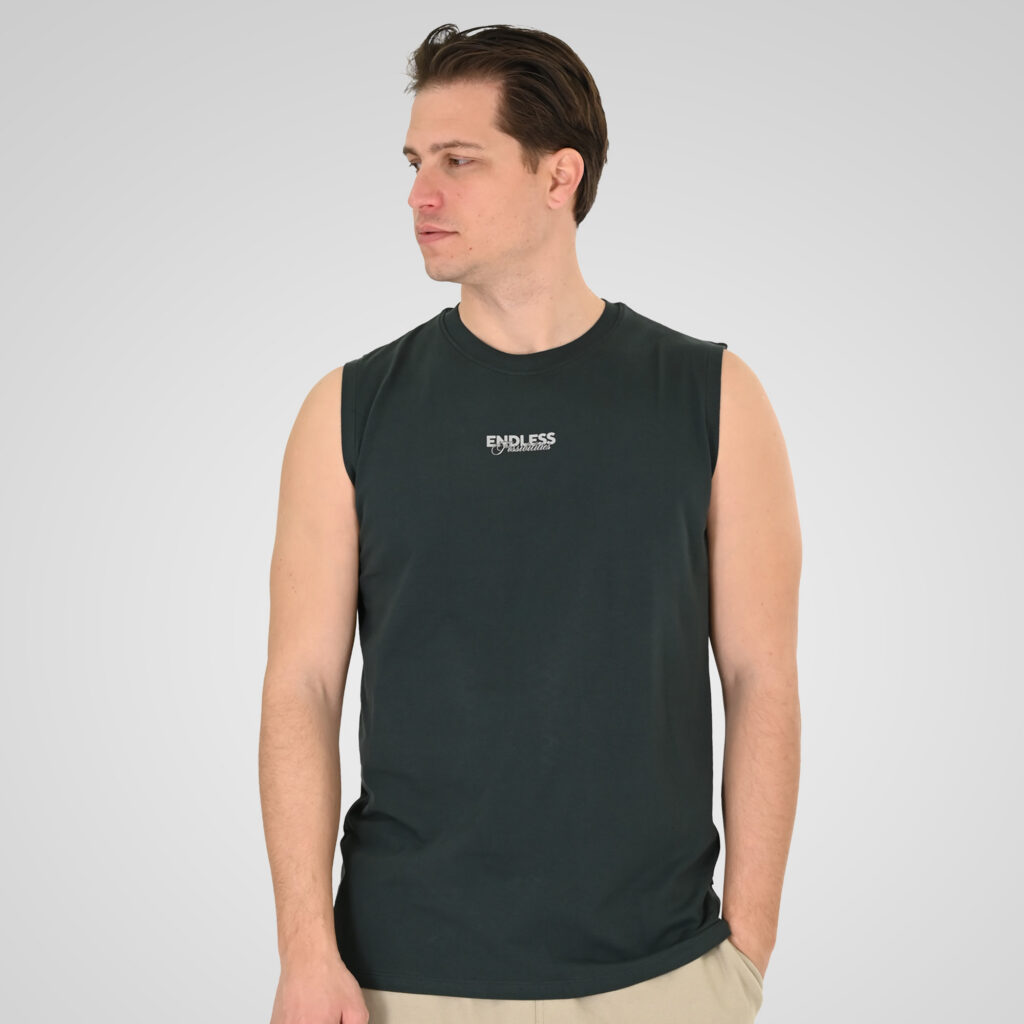 261TSL-9136 SLEEVELESS T-SHIRT FOREST GREEN