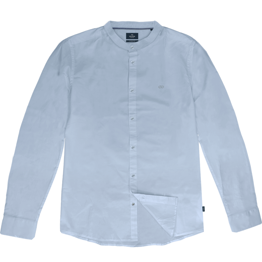 261FS-5120 NOS SHIRTS WITH MAO COLLAR AND CHEST DENSE EMBROIDERY CIEL