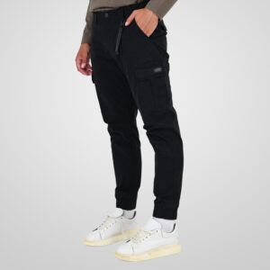 262CCP-4130 CARGO PANTS WITH ELASTIC TAPE HEM BLACK - Image 3