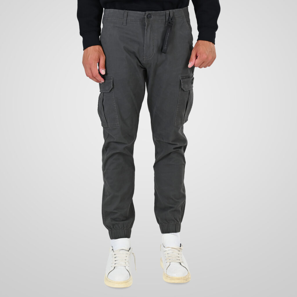 262CCP-4130 CARGO PANTS WITH ELASTIC TAPE HEM DK KHAKI