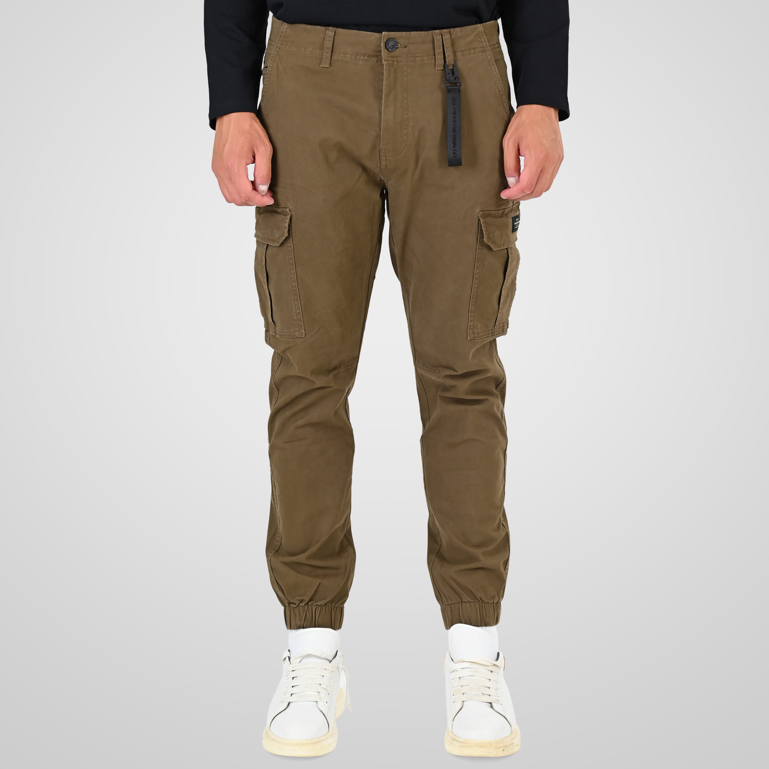 262CCP-4130 CARGO PANTS WITH ELASTIC TAPE HEM CIGAR - Image 1