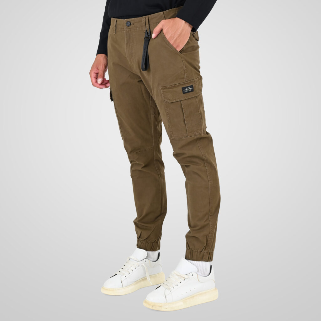 262CCP-4130 CARGO PANTS WITH ELASTIC TAPE HEM CIGAR